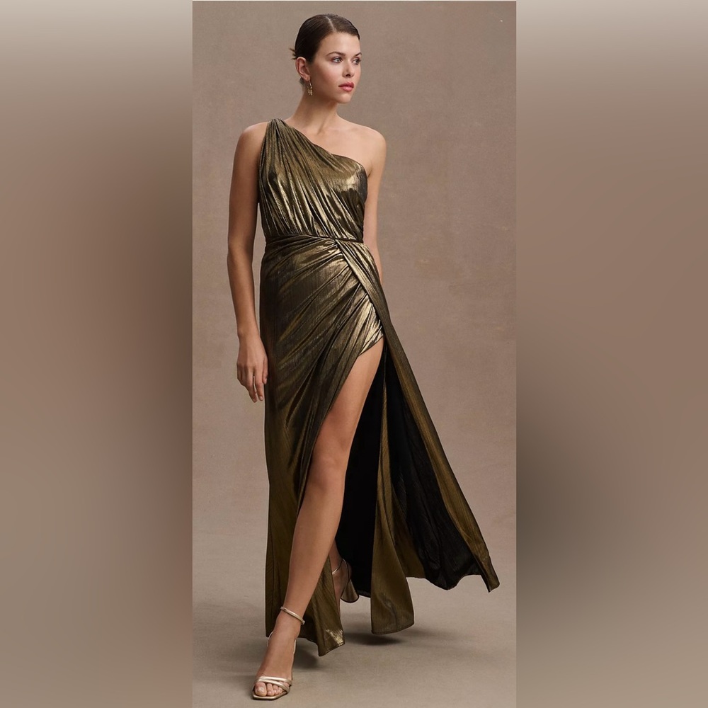 Mac Duggal One Shoulder Draped Gown